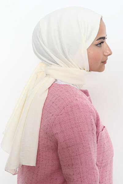 Mizge Scarf Pamuk Kraş Şal Ekru
