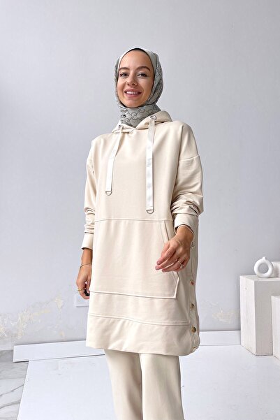 Ka Hijab Комплект одягу з капюшоном і застібками - бежевий