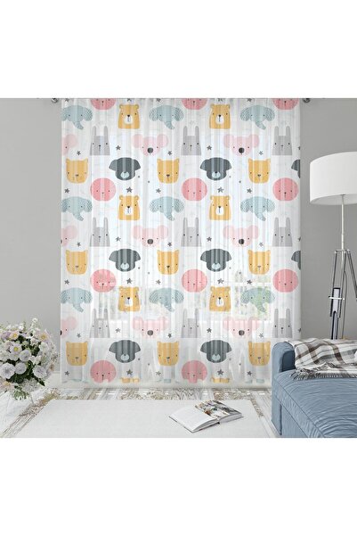 Evmila Çocuk Odası Desenli Tül Perde