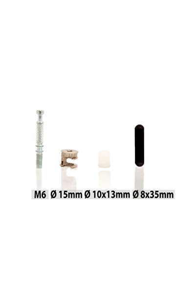 Sin-sel Minifix Minifix Takımı 250 Adet (NİKEL GÖVDE,MİL,DUBEL,KAVELA)