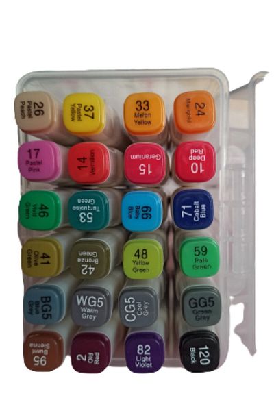 O&S Oyun ve Sanat Eğlen-Üret 24 Colors Felt Tip Pen, Double Sided Marker Pen, Thick Fine Tip Spirit Pen, Highlighter Pen