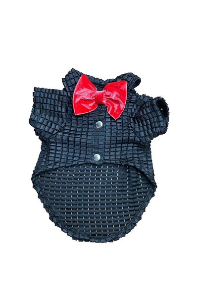Bi Dolap Ponçik Smart Black Cat Dog Clothes & Shirt with Bow Tie