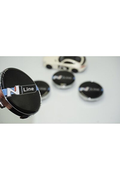 DK Tuning Hyundai N Line Logo Gümüş Siyah Jant Göbeği Kapak Seti 60mm