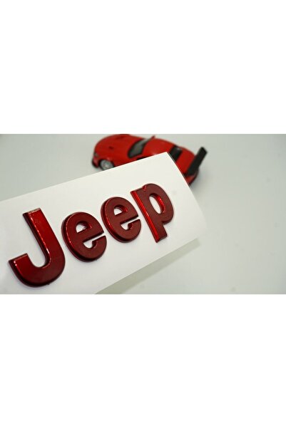 DK Tuning Jeep Kaput Bagaj 3m 3d Parlak Kırmızı Yazı Logo