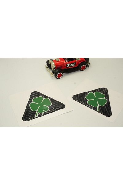Alfa Romeo Dk Tuning Clover Logo Side Fender 3m 3d Chrome Metal Logo Σετ έμβλημα