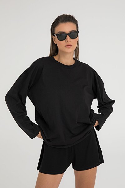 SHEISMONO Oversize Long Sleeve T-shirt Black