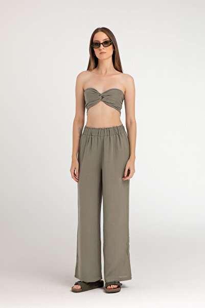 SHEISMONO Muslin Trousers Khaki