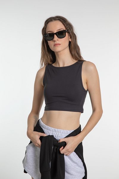 SHEISMONO Cotton Body Tank Smoked