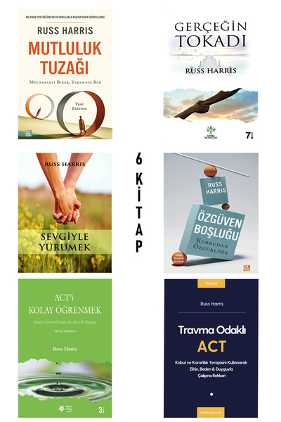 Litera Yayınları Russ Harris (6 Kitap Set) Mutluluk Tuzağı, Gerçeğin Tokadı, ...