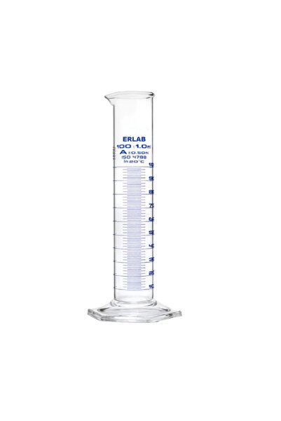 ERLAB Mezür Cam 10 ml Altıgen Taban A Kalite