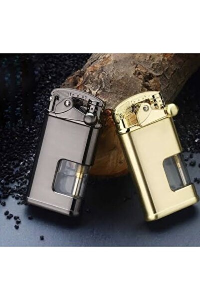 AVİPOLES Gazlı ışıklı çakmak Lüx ürün metal gövde altın renk