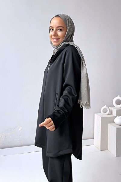 Ka Hijab Στολή Scuba Hijab με λεπτομέρεια στα πόδια - Μαύρο