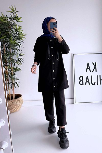 Ka Hijab Bonny Hijab Suit - Black