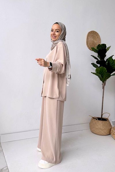 Ka Hijab Beige Pearl Set