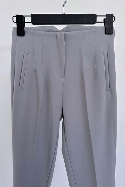 Ka Hijab Dart Detail Lycra Trousers - Gray