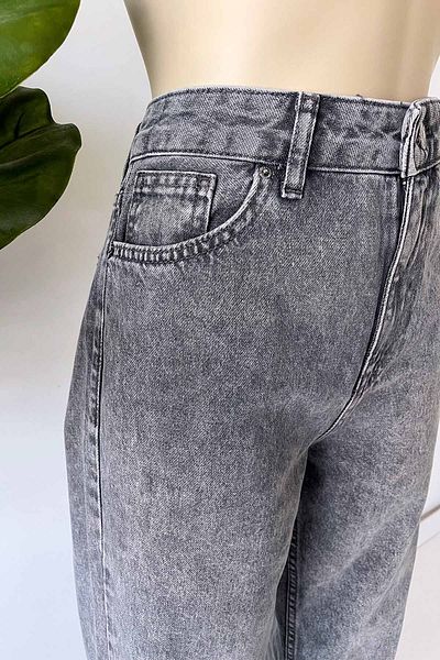 Ka Hijab Washed Mom Jean - Anthracite