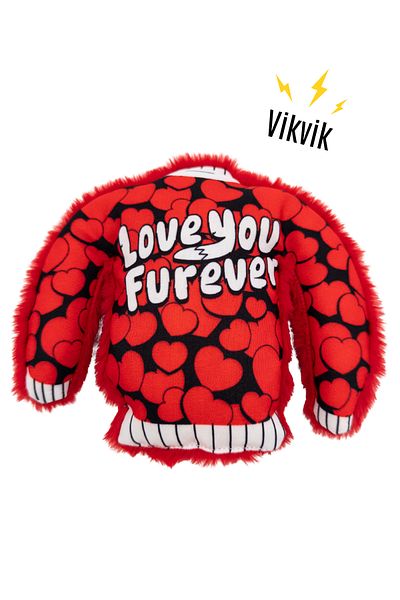 Havhav Red Plush Pullover Voice Dog Toy Vik Vik Sounding Dog Playmate