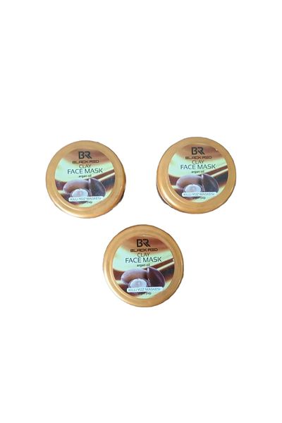 Black Red Clay Face Mask Argan Oil (3 Pieces)