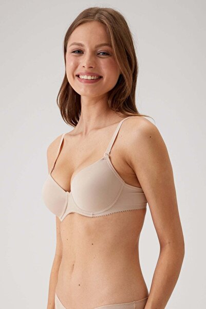 Pierre Cardin 2'li Ekonomik Paket Ten 6805 Adria Balenli Push Up Dolgulu Micro Sütyen Set