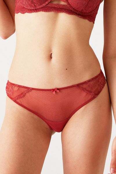 Pierre Cardin Trandafir 4752002   Chiloți de damă din bumbac cu șnur cu dantelă