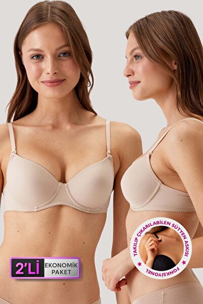 Pierre Cardin Adria Underwire Push Up Padded Micro Bra - Economic Pack of 2 Skin 6805