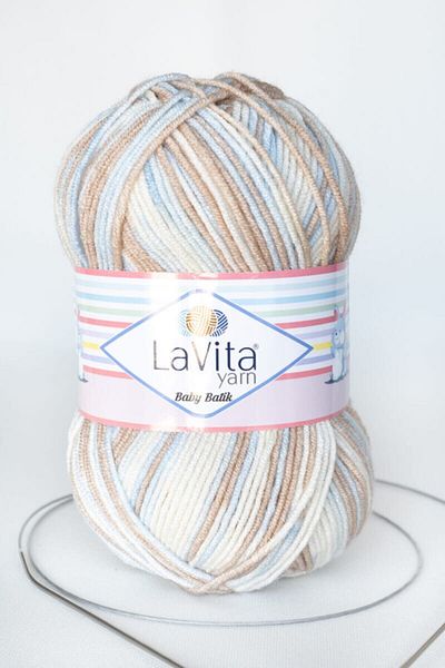 LaVita Yarn Baby Batik Χειροποίητο Νήμα Πλεκτικής Taka (by02-μπλε, καφέ)