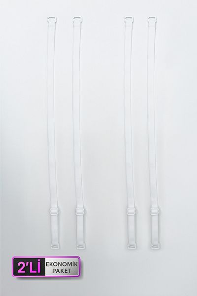 Pierre Cardin Pachet economic de 2 set de curele de sutien detașabile albe (10 mm)