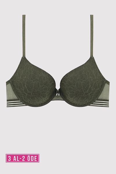 Pierre Cardin Μαύρος 4670001   Rome Underwire Lace Soft Push Up / Σουτιέν με ημι-στήριξη