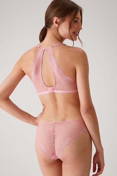 Pierre Cardin 4722 Model Candy Pink Lyon Double Push Up Lace Fancy Set de lenjerie intimă - Detaliat pe spate