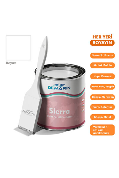 Demarin Her Şeyi Boyayabilen Demarin Sierra Tek Bileşen Fayans, Tezgah, Seramik, Mobilya, Zemin Boyası 1 Kg