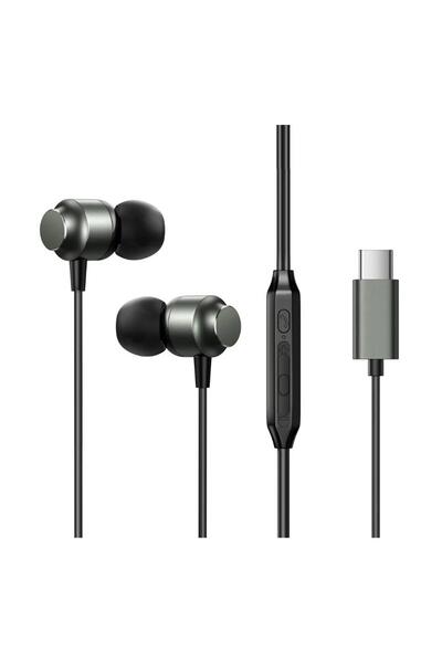 Joyroom Metal Typ-c Girişli Kulakiçi Kulaklık Siyah