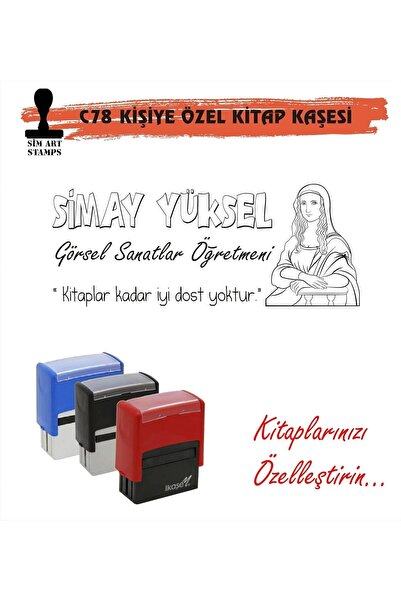 Kitap Kurtlarına Ve Öğretmenlere Özel Kitap Kaşesi Mühürü-c78