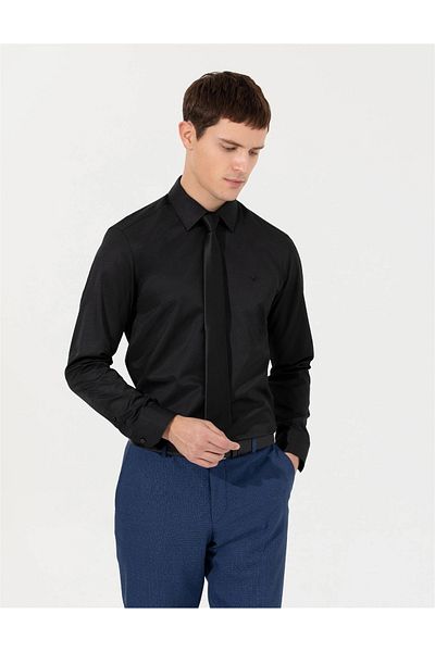 Pierre Cardin Основна класическа риза без джоб с дълги ръкави MEDELLIN Slim Fit