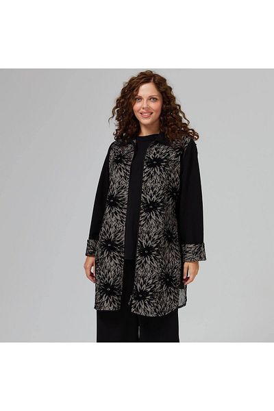 FUAT GÜRSEN Leaf Patterned Undershirt and Zippered Double Suit