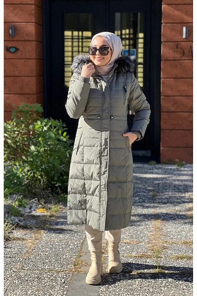 Kayra Goose Feather Filled Long Coat