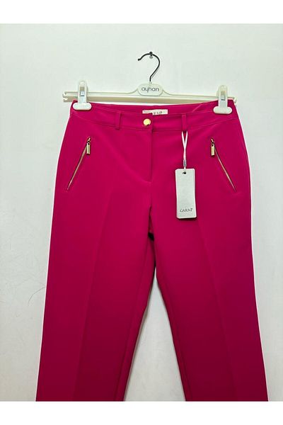 GARNİ Ready Belt Zipper Detail Narrow Leg Fabric Trousers