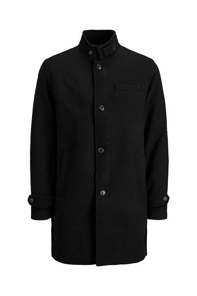 Jack & Jones JPRBLAMELTON WOOL COAT SN Palton pentru bărbați, slim fit, în amestec de lână, cu guler dominator