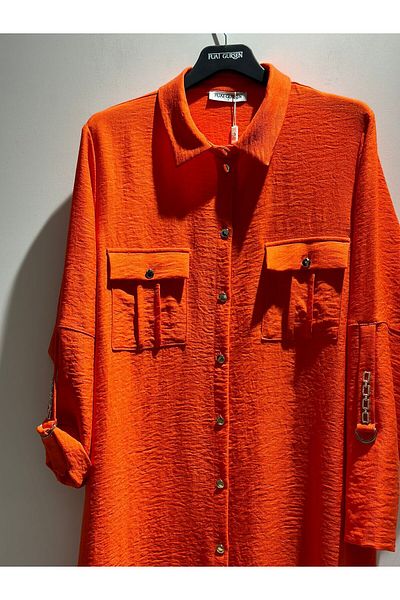 FUAT GÜRSEN Double Pocket Tunic with Fold Sleeve