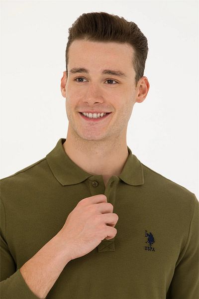 U.S. Polo Assn. Основен мъжки суитшърт с поло деколте