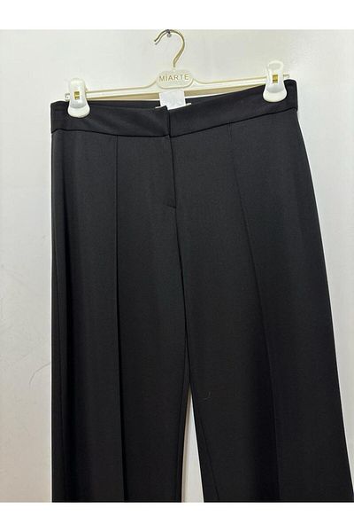 GARNİ High Waist Loose Cut Stitching Detail Fabric Trousers