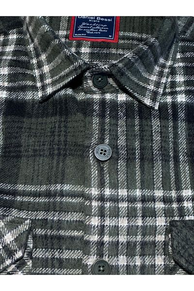 Daniel Bessi Ανδρικό πουκάμισο Casual Lumberjack με μακρυμάνικο Slim Fit καρό διπλό κάλυμμα τσέπης