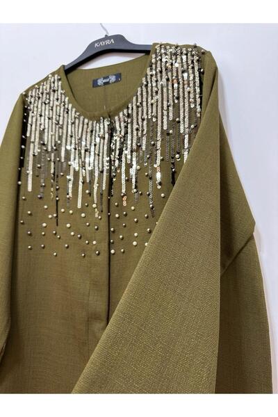 FUAT GÜRSEN Пальто з кнопками, прикрашене паєтками та бісером