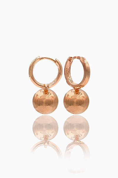 Sfera Sallantılı Top Rose Gold Kaplama Kadın Gümüş Küpe