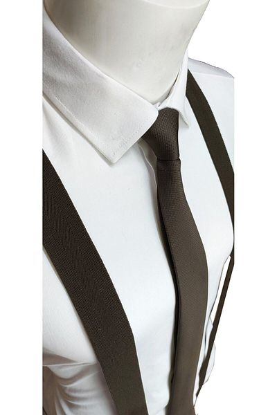 Elegante Cravatte Комплект тиранти и вратовръзка с кърпичка Bitter Brown