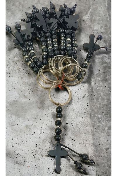 erdoğan hobi 10 Pieces of Hematite Stone Keychain - Hajj Ornament Wholesale Car Bag Gift