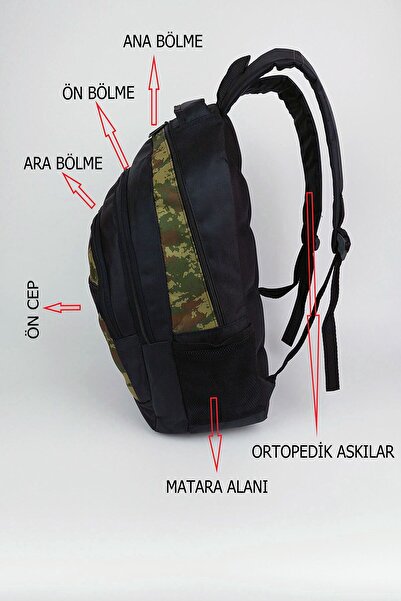 toxo Unisex Suya Dayanıklı Günlük Sırt Çantası Okul Seyahat Ortopedik Sırt Çantası