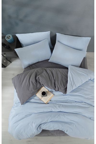 Loyal Home Set cuvertură dublu cu cearșafuri elastice - Albastru