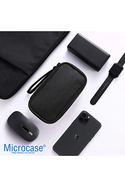 Microcase Taşınabilir Su Geçirmez Çift Katman Fermuarlı 8 Bölmeli Hard Disk Seyahat Çantası Organizer Al4210