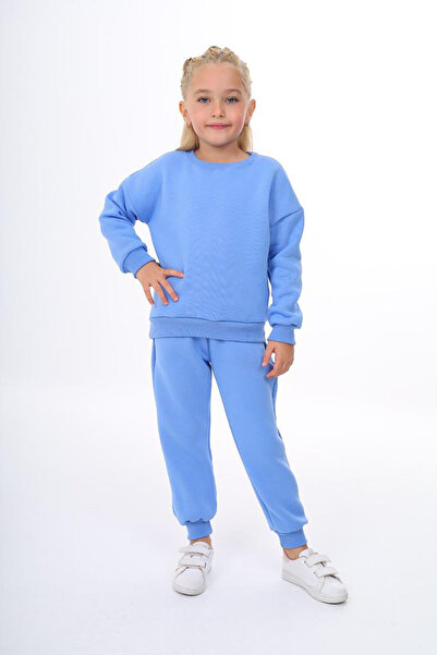 ÖYKÜ KİDS Three Thread Pocket Crew Neck Top and Bottom Set