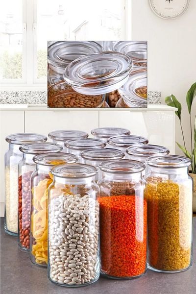 Mabeyn 24-Piece Vacuum Glass Jar with Lid 1.3 Liters